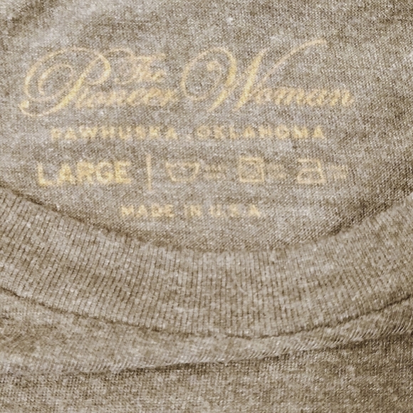 Pioneer Woman Mercantile T-shirt Short Sleeves Size Large Long Length Slate Gray - Picture 2 of 5